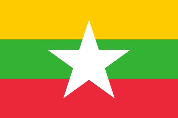 Flag of Burma in the East Asia | National states flags of the World countries