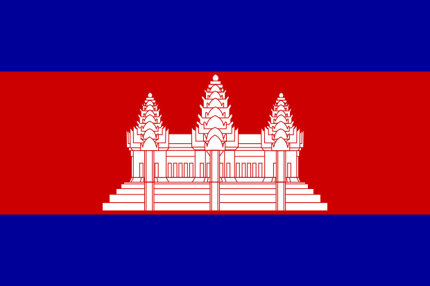 Flag of Cambodia in the East Asia | National states flags of the World countries