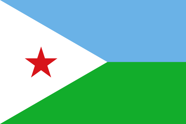 Flag of Djibouti in the Africa | National states flags of the World countries