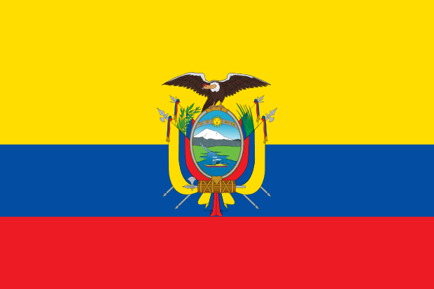 Flag of Ecuador in the South America | National states flags of the World countries