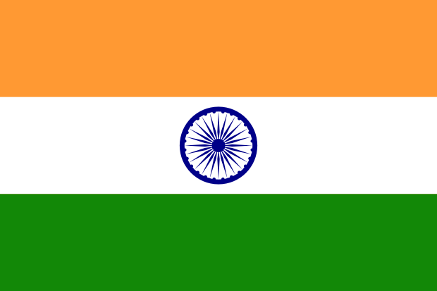 Flag of India in the South Asia | National states flags of the World countries