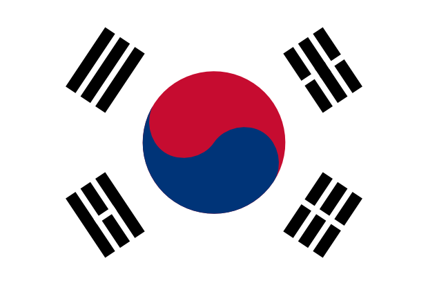 Flag of Korea, South in the East Asia | National states flags of the World countries
