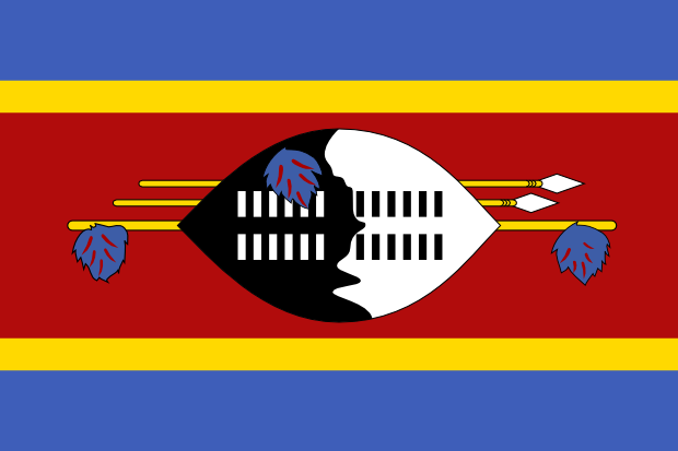 Flag of Swaziland in the Africa | National states flags of the World countries