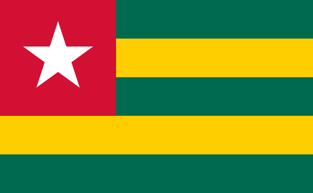 Flag of Togo in the Africa | National states flags of the World countries