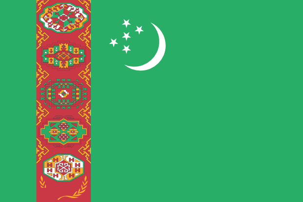 Flag of Turkmenistan in the Central Asia | National states flags of the World countries